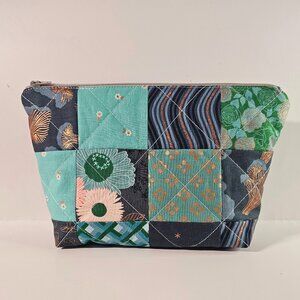 Ruby Star Society Patchwork Zipper Pouch: Handmade Quilted Cosmetic Bag